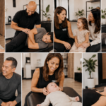 Collage showing a chiropractor providing care to patients of different ages